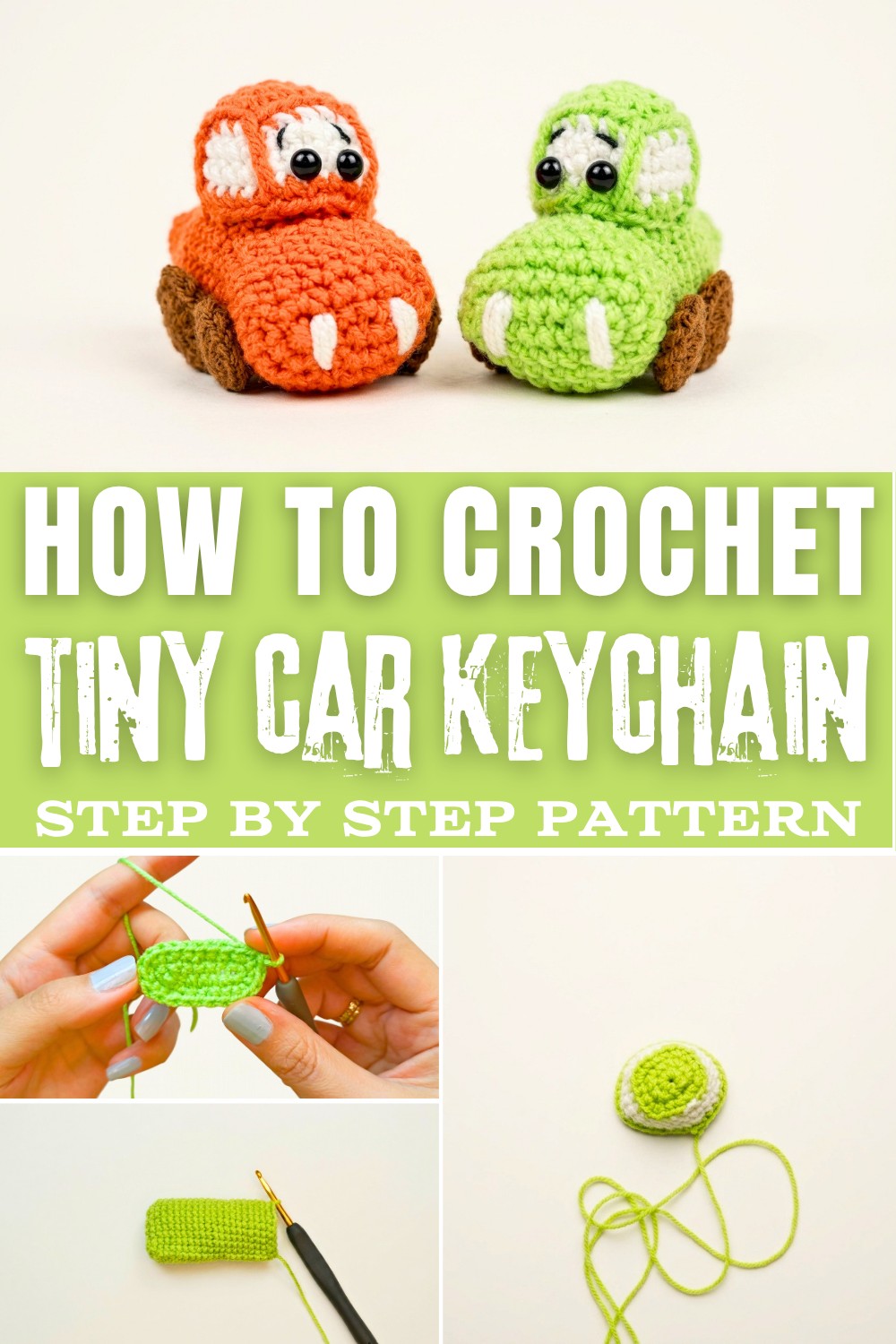 The CUTEST Tiny Crochet Car Keychain