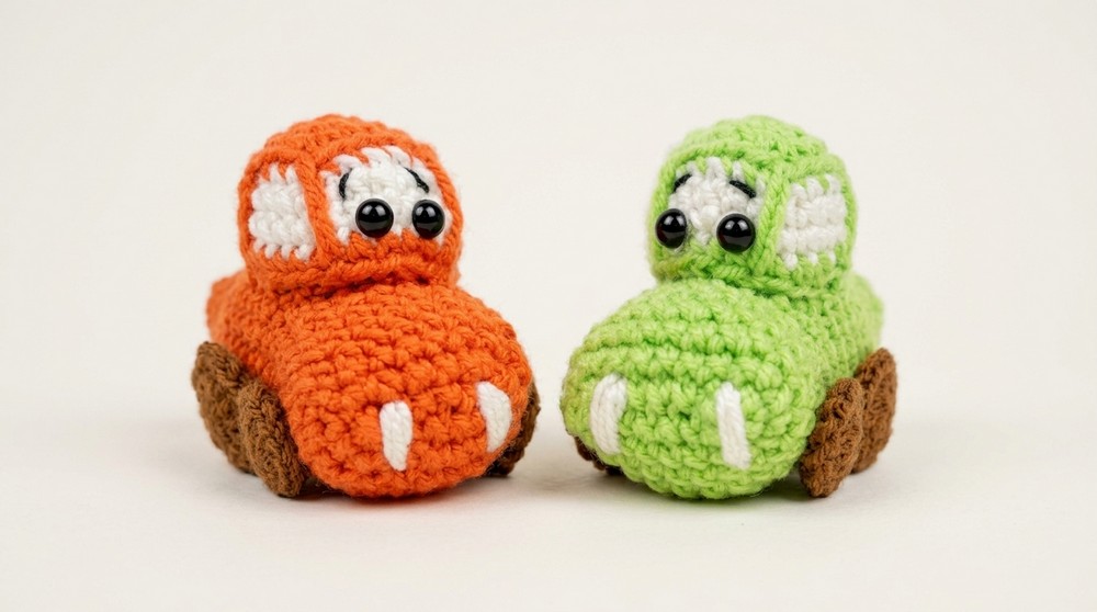The CUTEST Tiny Crochet Car Keychain