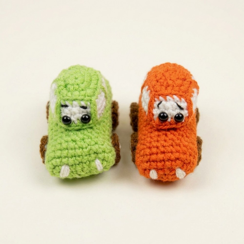 The CUTEST Tiny Crochet Car Keychain