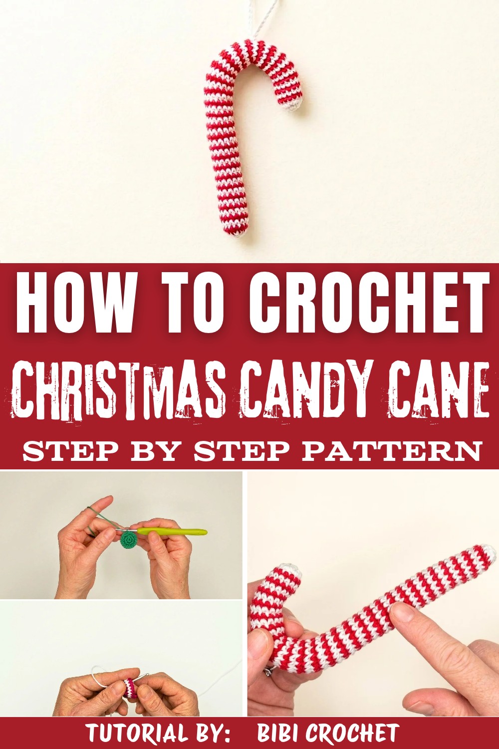 Crochet Christmas Candy Cane Ornament Tutorial