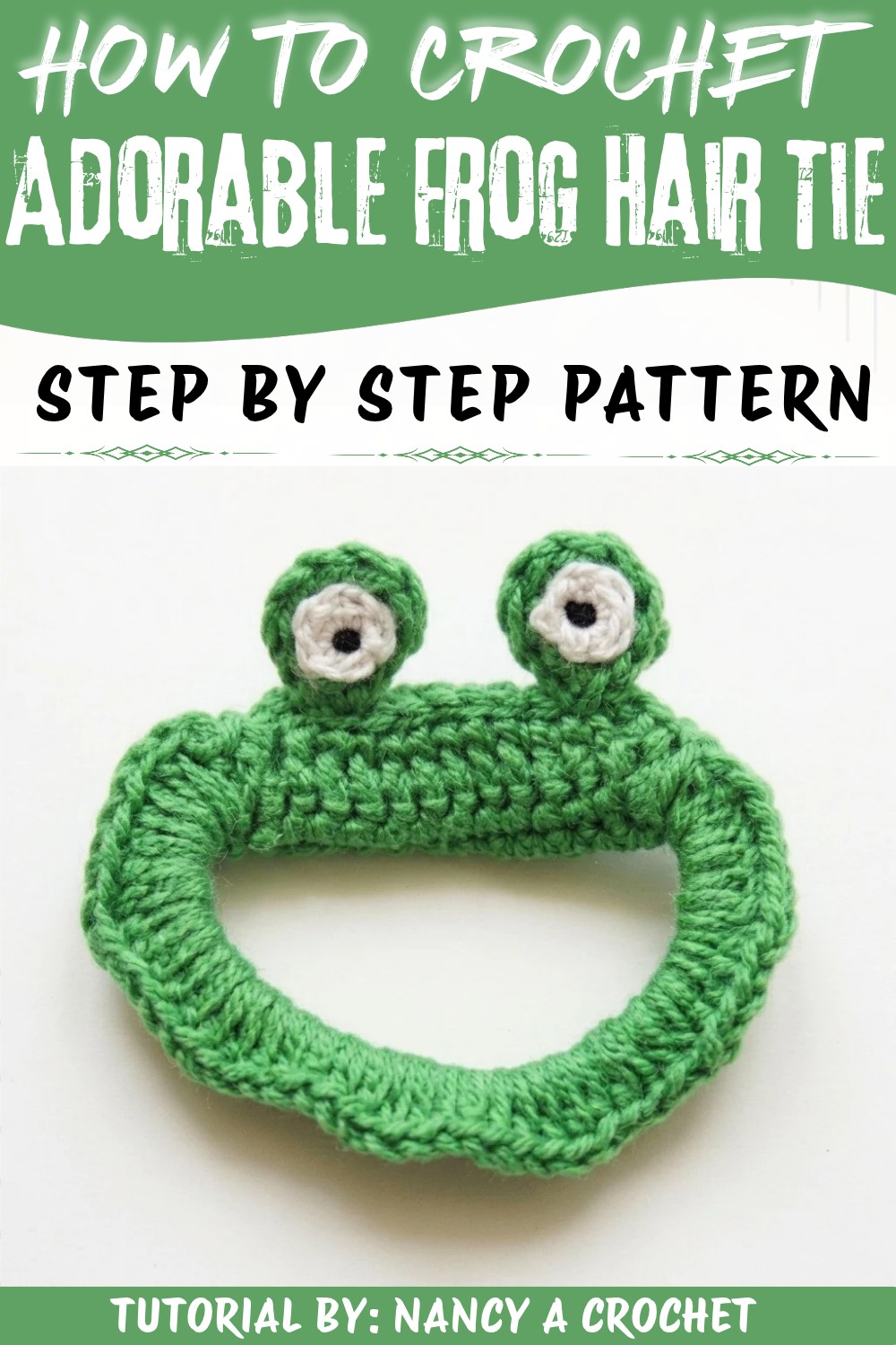Crochet Frog Hair Tie Free Pattern