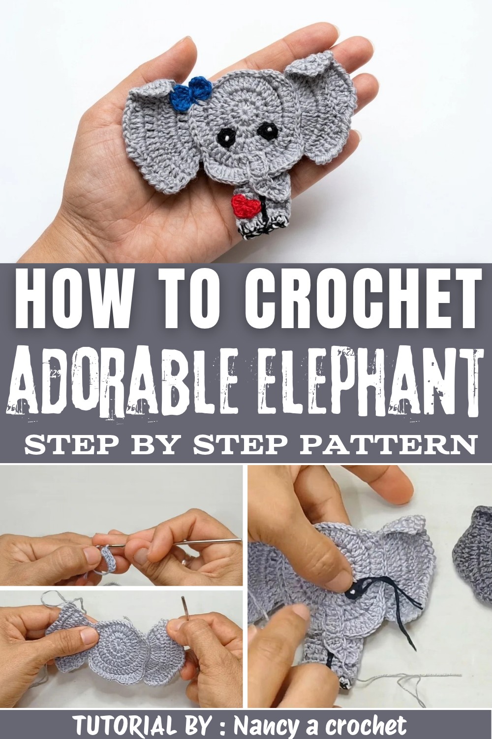Cute Crochet Elephant Easy Free Pattern (1)