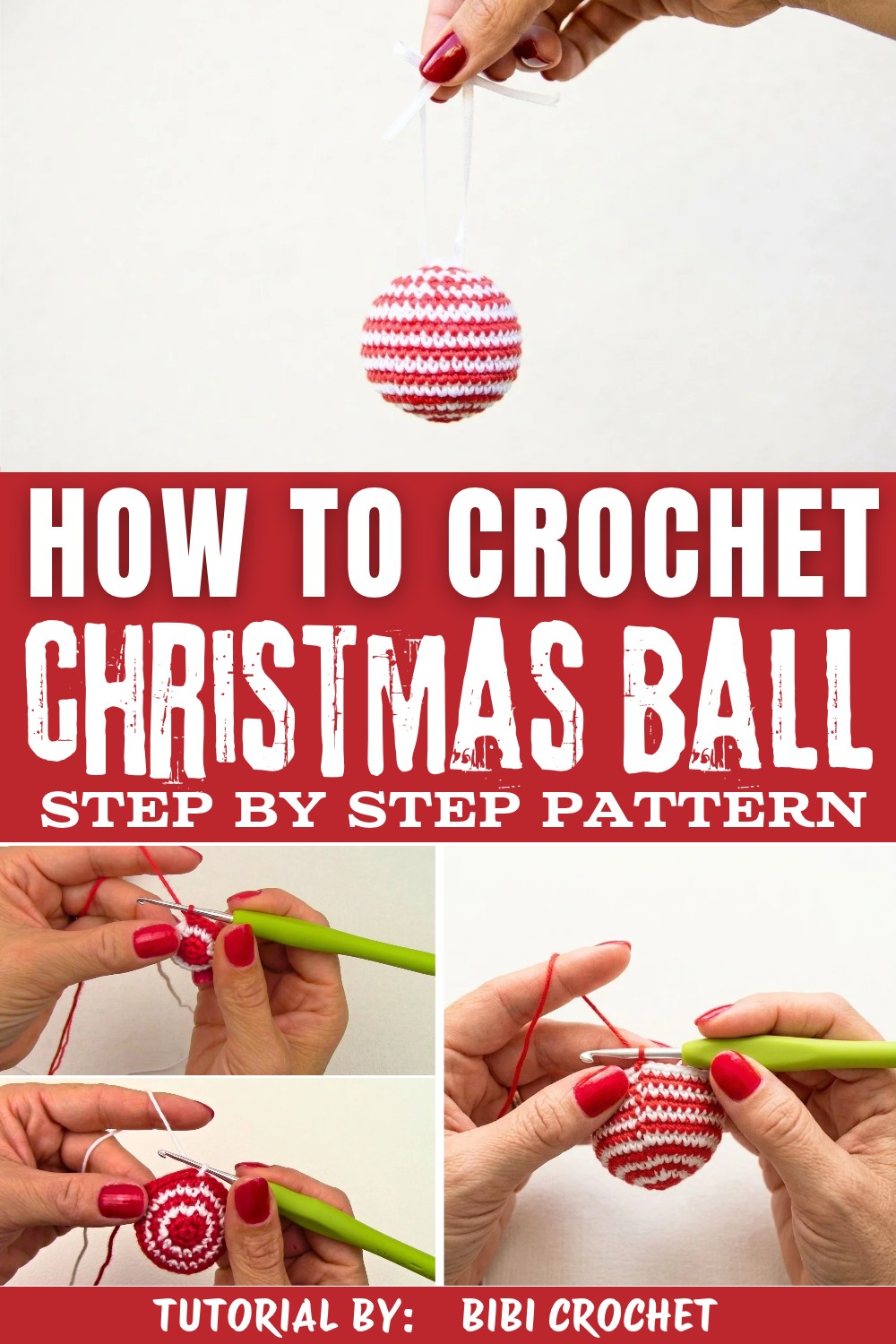 Easy Crochet Christmas Tree Ornament Ball Tutorial