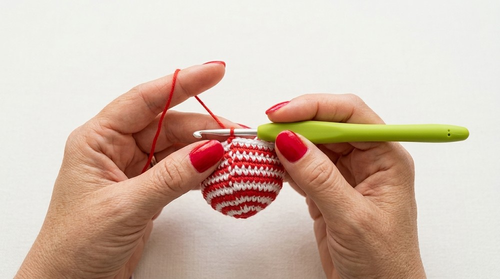 Easy Crochet Christmas Tree Ornament Ball Tutorial