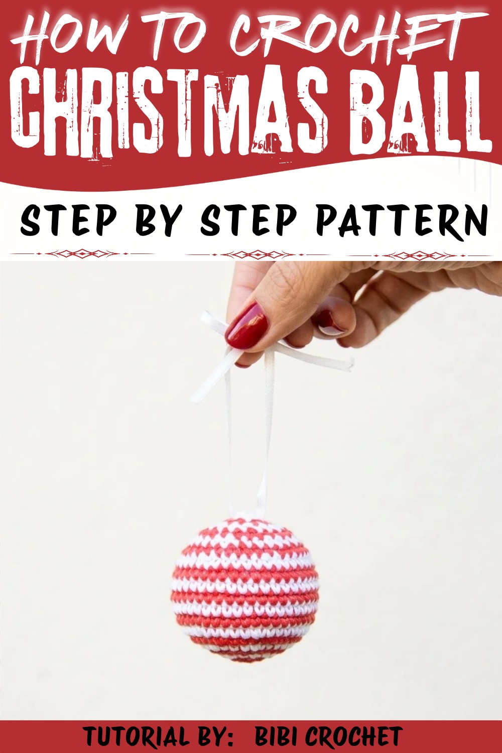 Easy Crochet Christmas Tree Ornament Ball Tutorial
