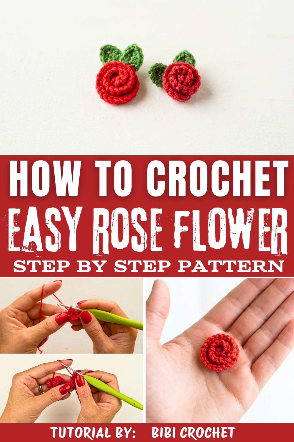 Easy Crochet Rose Flower Pattern