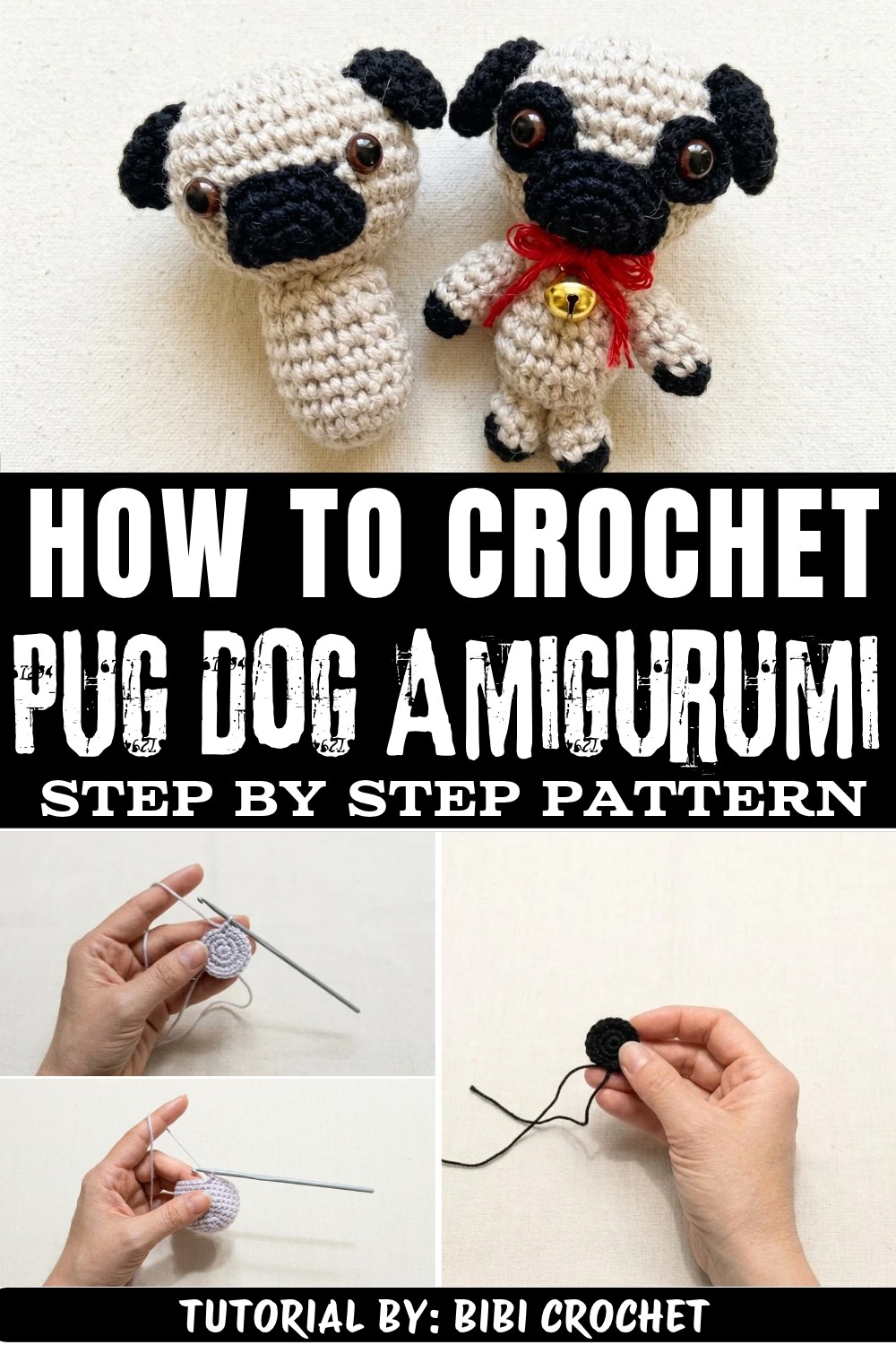 Wrinkly Crochet Pug Dog Amigurumi Free Pattern With Cute Ears (1)